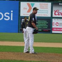 Pitcher Jim Fuller with the New Britain Bees