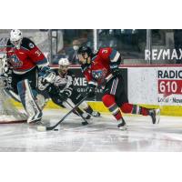 Sean Comrie of the Kelowna Rockets vs. the Vancouver Giants