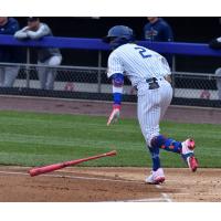 Jake Hager of the Syracuse Mets reached base six times on Sunday afternoon
