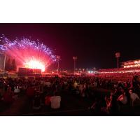Fireworks over Chukchansi Park, home of the Fresno Grizzlies