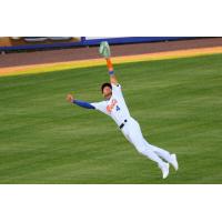 Albert Almora Jr. makes a diving catch in the top of the third inning on Wednesday night for the Syracuse Mets