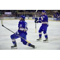 Roanoke Rail Yard Dawgs right wing Nick DeVito (left) and left wing Chad Lopez