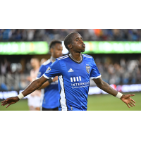 San Jose Earthquakes midfielder Jamiro Monteiro celebrates one of his two goals on Wednesday