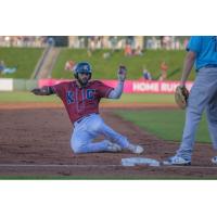 Willie Abreu of the Kansas City Monarchs slides into third base