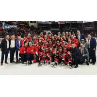 Windsor Spitfires celebrate the 2022 OHL Western Conference championship