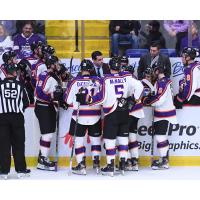 Reading Royals huddle along the bench