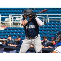 Elijah Dunham at bat for the Somerset Patriots