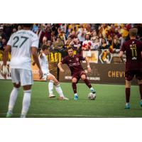 Detroit City FC defender Deklan Wynne handles the ball