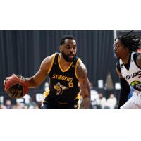 Edmonton Stingers handle the ball against the Niagara River Lions