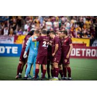 Detroit City FC huddle