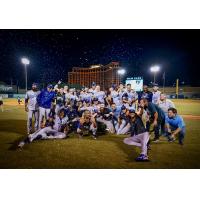 Pensacola Blue Wahoos celebrate the First Half Southern League Title