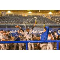 Pensacola Blue Wahoos celebrate the First Half Southern League Title