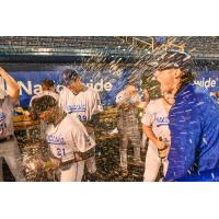 Pensacola Blue Wahoos celebrate the First Half Southern League Title