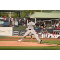 Domingo Germán pitching for the Somerset Patriots