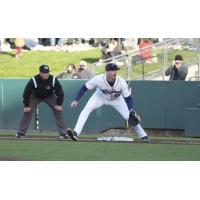 Zach Green of the Tacoma Rainiers prepares to make a play