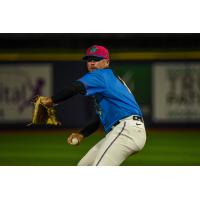 Jeff Lindgren of the Pensacola Blue Wahoos in action