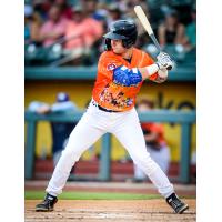 Columbia Fireflies' Carter Jensen at bat