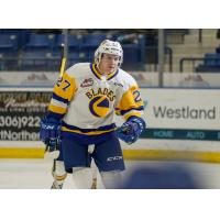 Forward Kyren Gronick with the Saskatoon Blades