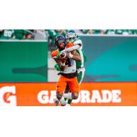 Saskatchewan Roughriders defend against the B.C. Lions