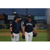 Austin Wells and Matt Sauer of the Somerset Patriots