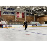 Vancouver Giants' new Player Development Coach, Brent Seabrook, on the ice