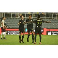 Louisville City FC reacts after a goal against Sacramento Republic