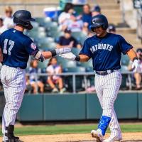 Jasson Dominguez of the Somerset Patriots rounds the bases