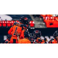 B.C. Lions defensive back Garry Peters celebrates