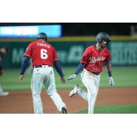 Tacoma Rainiers' Eric Farris and Mason McCoy on game night