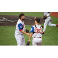 Green Bay Rockers exchange handshakes after a game