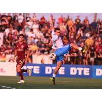 Las Vegas Lights FC and Detroit City FC on the field