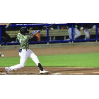 Biloxi Shuckers' Jackson Chourio at bat