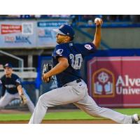 Somerset Patriots' Yoendrys Gomez in action