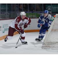 Peterborough Petes' Owen Beck in action