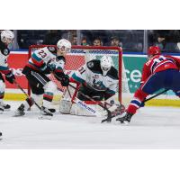 Kelowna Rockets goalkeeper Jake Pilon vs. the Spokane Chiefs