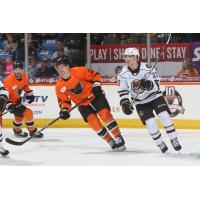 Lehigh Valley Phantoms defenseman Ronnie Attard (left)