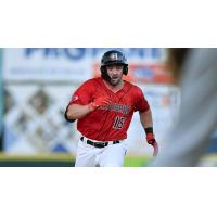 Catcher Liam Hicks with the Hickory Crawdads