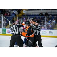 Lehigh Valley Phantoms center Jordy Bellerive fights against the Springfield Thunderbirds