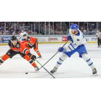 Wichita Thunder forward Jay Dickman (right)