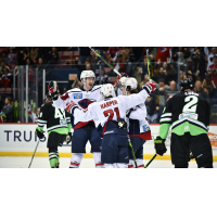 South Carolina Stingrays' Patrick Harper celebrates win with team