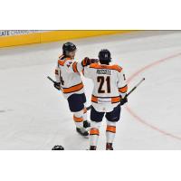 Greenville Swamp Rabbits exchange fist bumps