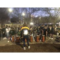 The Wesleyan Middle School band plays before the Georgia Swarm game