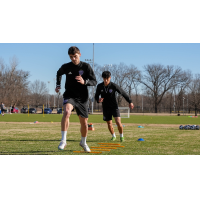 Midfielder Jansen Wilson in training with Louisville City FC