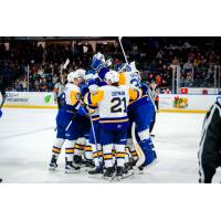 Saskatoon Blades celebrate win