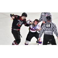 Reading Royals' Tyson Fawcett battles the Adirondack Thunder