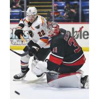 Lehigh Valley Phantoms' Rhett Gardner and Utica Comets' Erik Kallgren in action