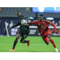 Monterey Bay FC's Luther Archimede versus Phoenix Rising FC's Mohamed Traore