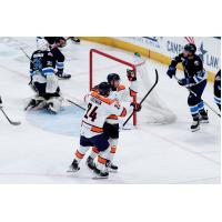 Greenville Swamp Rabbits' Benjamin Freeman celebrates win