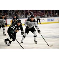 Utah Grizzlies' Keoni Texeira versus Idaho Steelheads' Keaton Mastrodonato