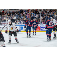 The crowd applauds Josh Bloom and the Saginaw Spirit